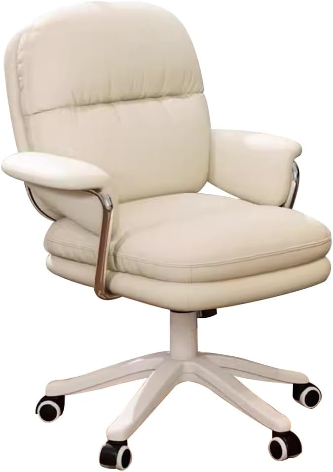 KITCISSL Office Desk Chair Computer Gaming Chair Video Game Chairs for Bedroom Accent Chairs Lift Makeup Chair Dormitory Swivel Office Chair for Living Room Home Office (Color : Beige B)