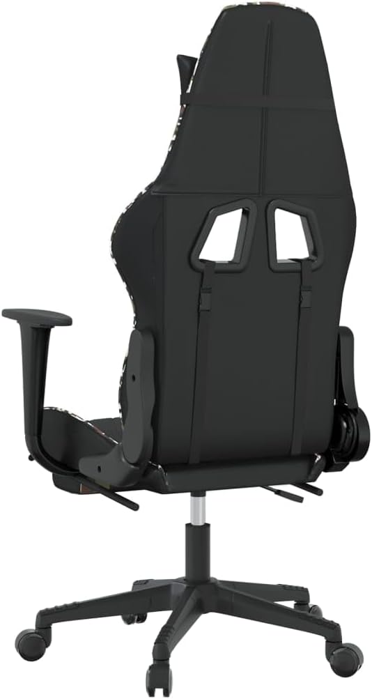 Massage Gaming Chair with Footrest Black&ampCamouflage Faux Leather Gaming Chair with Ergonomic Design Adjustable Features - for Gamers and Office Use