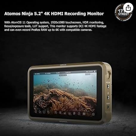 Atomos Ninja 5.2 4K HDMI Recording Monitor 5 Accessory Kit (Version II) for Select Shinobi and Ninja Monitors Swivel and Tilt Adjustable Monitor Mount Bundle Set