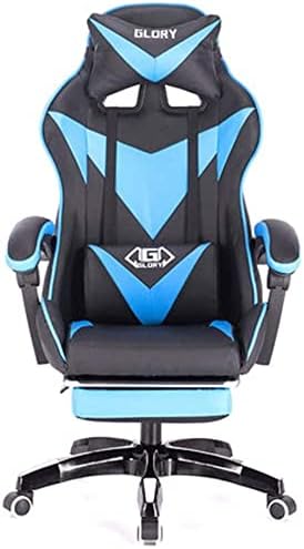 ChairsLeather Gaming Swivel ChairZero Gravity ChairHigh Back Computer ChairAdjustable Recliner Office Chair with Headrest and Lumbar/Black and Blue