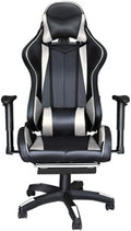 HOTRA Ergonomic Gaming Chair with Footrest Office Chair with Headrest Lumbar Support High Back Video Game Chair Adjustable Swivel PC Chair (Color : White)