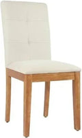 Adjustable Office Computer Chair with Armrest 1pcs No Armrests Upholstered Fabric Dining Room Chairs with Rubberwood Legs(Beige)