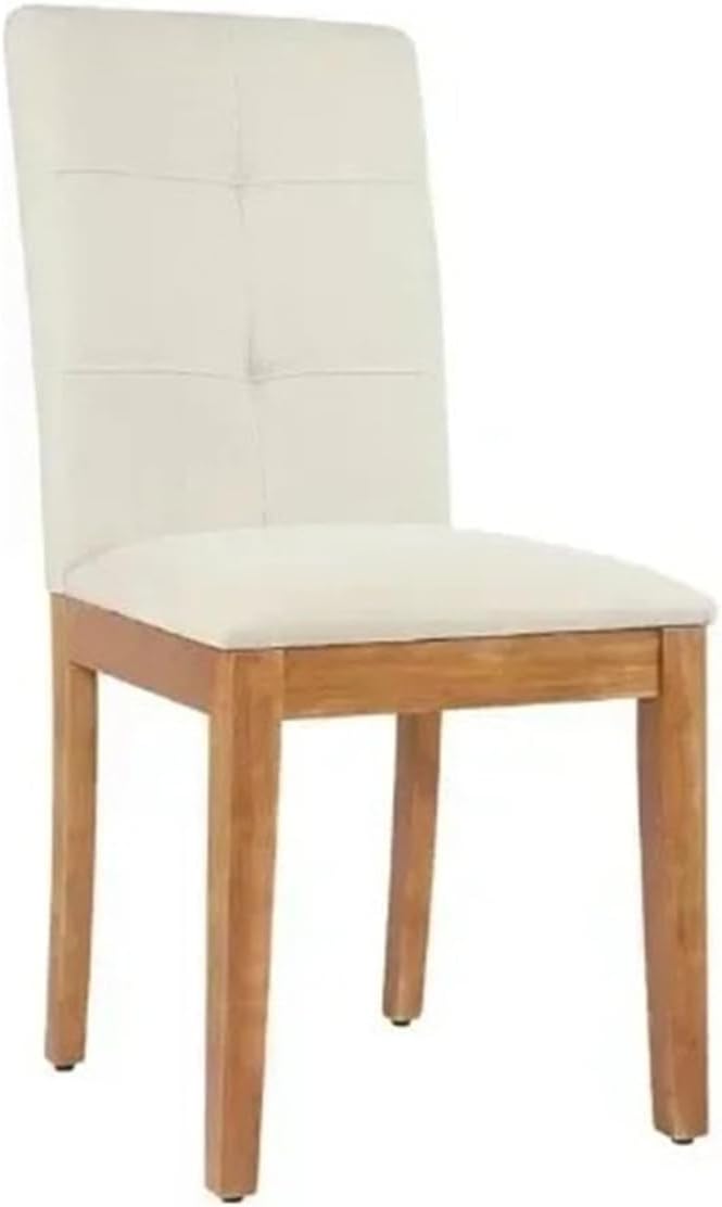 Adjustable Office Computer Chair with Armrest 1pcs No Armrests Upholstered Fabric Dining Room Chairs with Rubberwood Legs(Beige)