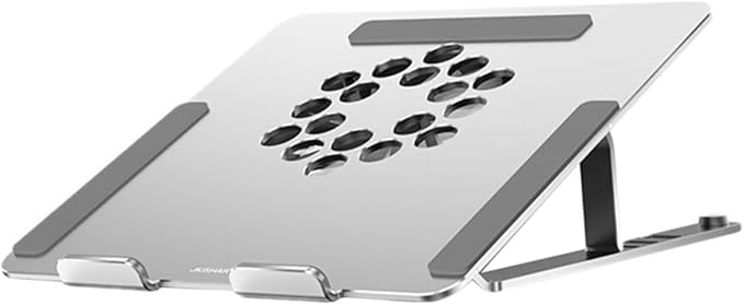 Veemoon Aluminum Alloy Laptop Cooler with Adjustable Height Stand RGB LED Fan Cooling Pad for Gaming Laptops and Notebooks Silver USB Powered Cooling Pad for Office and Home Use