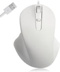 Matias Wired USB-A PBT Premium Computer Mouse Proven Performance Ergonomic Mouse Left Right Hand Use Home and Office Use Compatible for PC MacBook Chromebook Laptop Desktop - (White)
