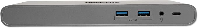 New! Tripp Lite USB C Docking Station w/ USB-A Hub USB Type C HDMI VGA DP Gbe Gigabit Ethernet PD Charging 4K@ 30Hz Portable Thunderbolt 3 Silver (U442-DOCK4-S)