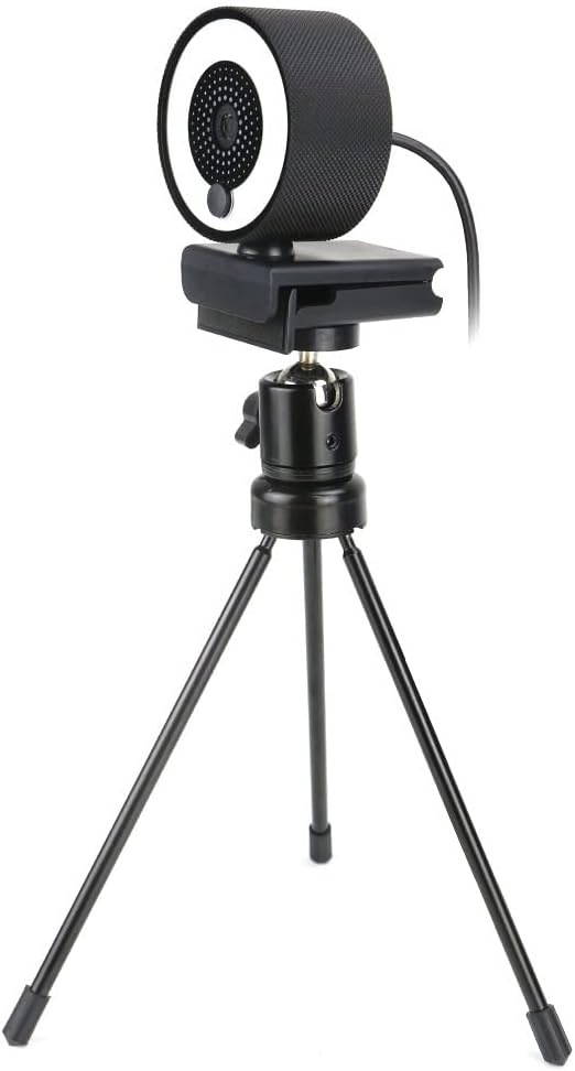 Web Camera HD Autofocus Webcam Light with Tripod Stand 1080P 2K Web Camera for PC Computer Camera with Microphone Ring Light Web Cam for Gaming Video Calling Recording (Color : Type 3)