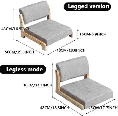 ELEFOCUS Portable Floor Chair Tatami Chair with Backrest Home Bay Window Lazy Backrest Chair Meditation Floor Seating(A2)