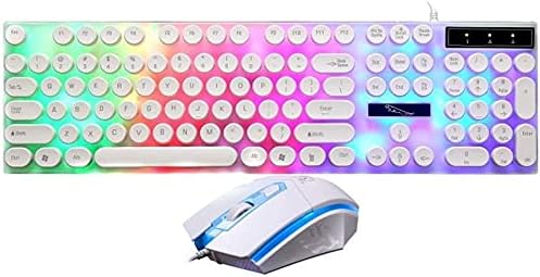 zhanghong Gaming Keyboard and Mouse Set LED Backlit Keyboard and Wired Mouse for PC Computer Gamer Laptop PC Computer Game and Work