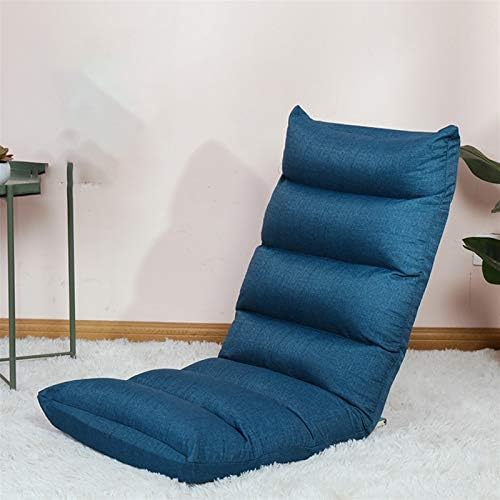 Floor Chair Floor Chair Lounge Floor Chair with backrest 5 Gears Adjustable Leisure Meditation Chair Removable and Washable Ergonomic Leisure Chair (Color : Blue)