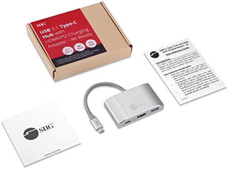 SIIG USB-C Hub with 4K 30hz HDMI 85W Laptop Charging and 3X USB 3.1 Gen 1 Type A Ports - 5-in-1 Video Adapter Docking Station - for MacBook Pro Surface Pro 6/7 and USB-C Laptops (JU-H30612-S2)