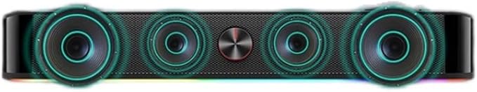 Computer Speakers Dynamic RGB Computer Sound Bar 3.5mm Aux-in Connection USB Powered Computer Speakers for Desktop PC Laptop Tablets