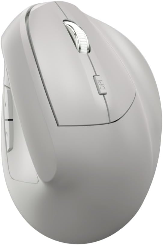 Ergonomic Vertical Mouse Wireless Rechargeable Ergo Mouse for Carpal Tunnel Relief 3200DPI Adjustable 6 Buttons for PC/Laptop/Mac/Windows (Off White)