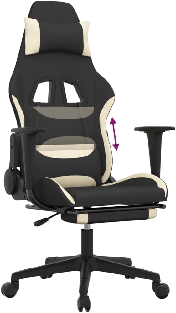 Black Cream Gaming Chair Ergonomic Footrest Comfy Adjustable Desk Gamer Seat Room Chairs