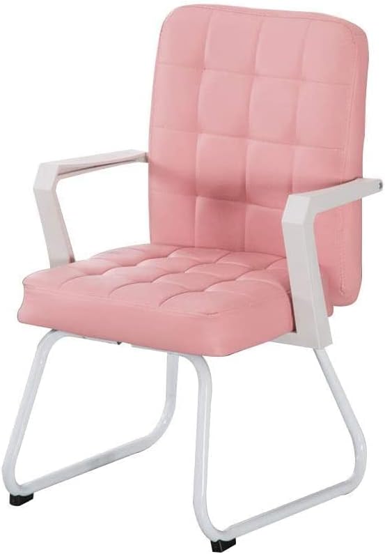 REMYS Office Chair Desk Chair Computer Chair Leather Desk Gaming Chair Bow Foot High-Back Office Chair One-Piece Armrest Ergonomic Computer Chair for Meeting Room Study Bearing Capacity: 330 pounds