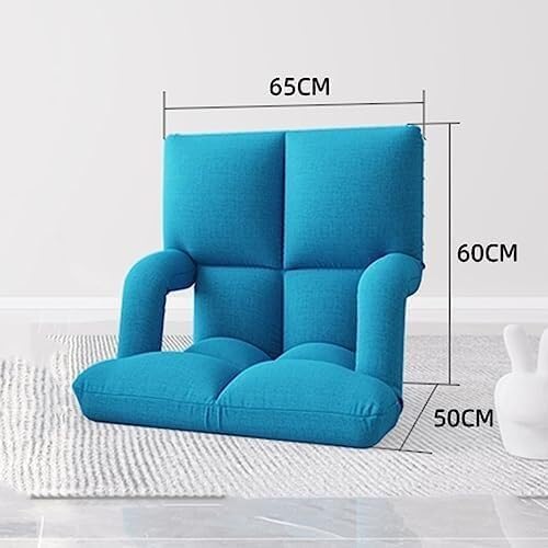 ELEFOCUS Adjustable Floor Chair Chaise Longue Sofa with Backrest Foldable Comfortable Sofa for Living Room Bedroom Balcony(Gelb)