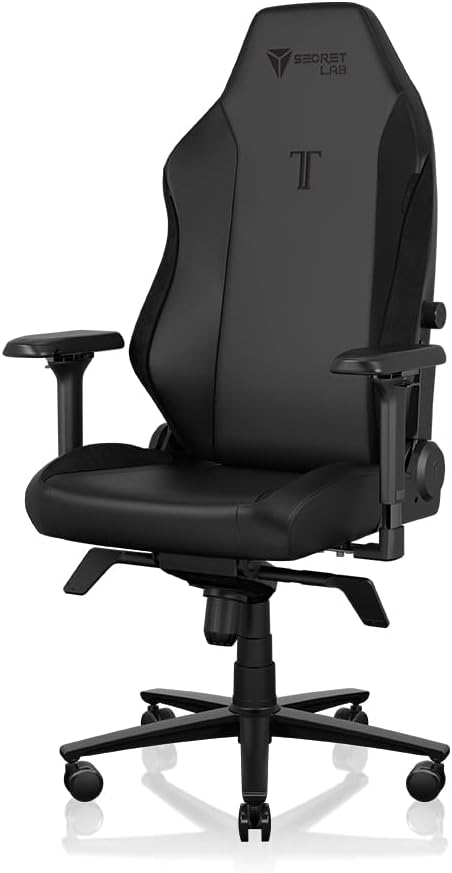 Secretlab Titan Evo Black Gaming Chair - Reclining Ergonomic &amp Comfortable Computer Chair with 4D Armrests Magnetic Head Pillow &amp 4-Way Lumbar Support - Black - Leatherette