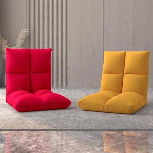 BTZHY Floor Chair Floor Chair with Backrest Foldable 6-Position Lazy Sofa Meditation Chair Window Chair for Adults Floor Chair Gaming Folding Lazy Sofa Chair for Living Room Bedroom(/Gray)