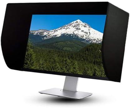 Adjustable Leather Monitor Hood – Universal Sunshade for 19-32 Inch Screens Multi-Function Light Blocker Compatible with All Brands Reduces Glare &amp Enhances Viewing Experience