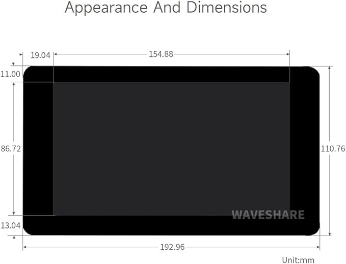 Waveshare 7inch Capacitive Touch IPS Display Compatible with Raspberry Pi 5/4B/3B+/3A+/CM3+/4 1024×600 Resolution DSI Interface