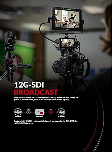 LILLIPUT 7 Q7-12G 7inch 2000nits 12G-SDI Ultra Brightness On-Camera Monitor-12G-SDI x 2 HDMI 2.0 x 1 Tally Output 12G-SDI x 2 HDMI 2.0 x 1 HDR 3D-LUT Waveform Level Meter Vector Scope