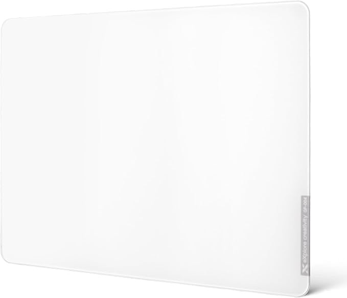 XVX White Glass Mouse Pad 4.0 Hard Mousepad for GamingUltra-Smooth Micro-Etched Surface with Non-Slip Rubber Base(410mm*310mm)