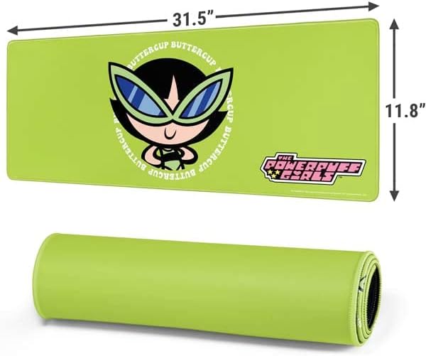 Skinit Large Gaming Mouse Pad - Officially Licensed Buttercup Design with Stitched Edges Waterproof Non-Slip Rubber Base Desk Mat for Keyboard &amp Mouse 31.5 x 11.8 inches