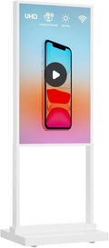 32 inch Digital Signage Kiosk 700 nits FHD Ultra-Bright Advertising Screen Floor Standing Digital Poster for Retail Displays and Trade Show Display Free Web Content Editor Android USB