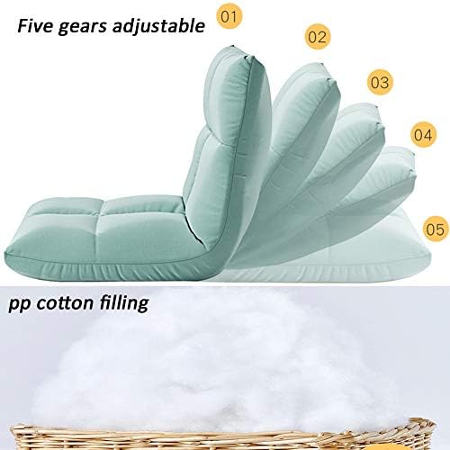 Floor Chair Indoor Adjustable Floor ChairFloor chair Foldable meditation chair 5 gears Adjustable Backrest Padded floor chairs with Removable Headrest for balcony Bay window 6 colour (Color : Orang