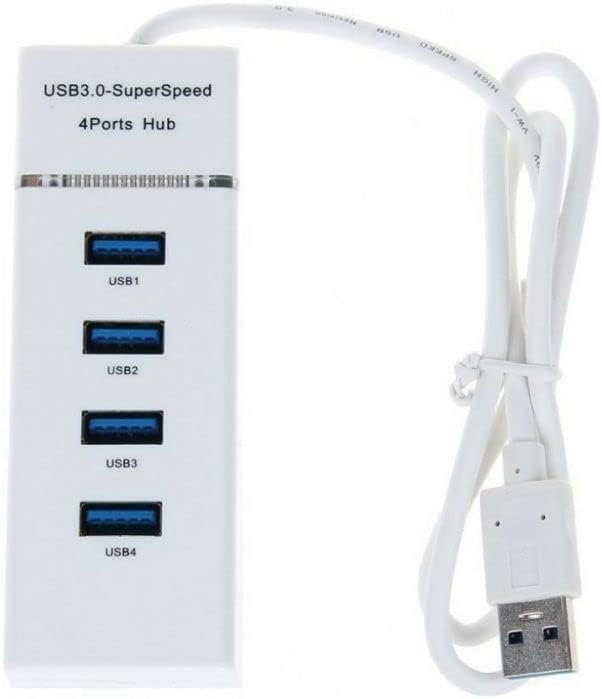 4 Port USB 3.0 Charger Hub White