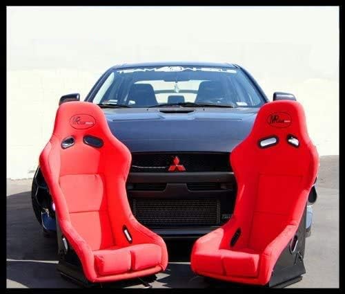 Medium Size Single Comfortable Fabric Simulator Cockpit Gaming Chair Racing Seat (Red-A Pair)