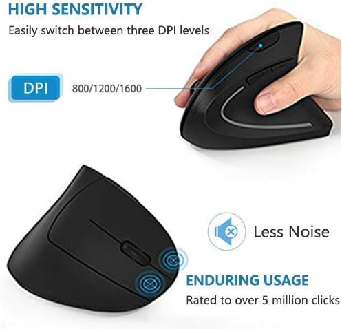 Wireless Ergonomic Mouse Jelly Comb Rechargeable 2.4G Bluetooth Vertical Mouse Switch to 3 Devices Optical Mice with 6 Buttons 3 Adjustable DPI Levels for Laptop PC MacBook Notebook