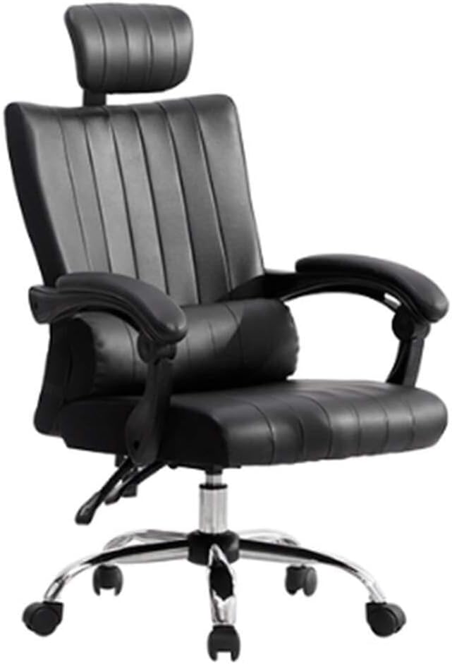 Ergonomic High Back Office Chair with Footrest PU Leather Executive Desk Chair with Lumbar Support and 360° Swivel