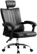 Ergonomic High Back Office Chair with Footrest PU Leather Executive Desk Chair with Lumbar Support and 360° Swivel