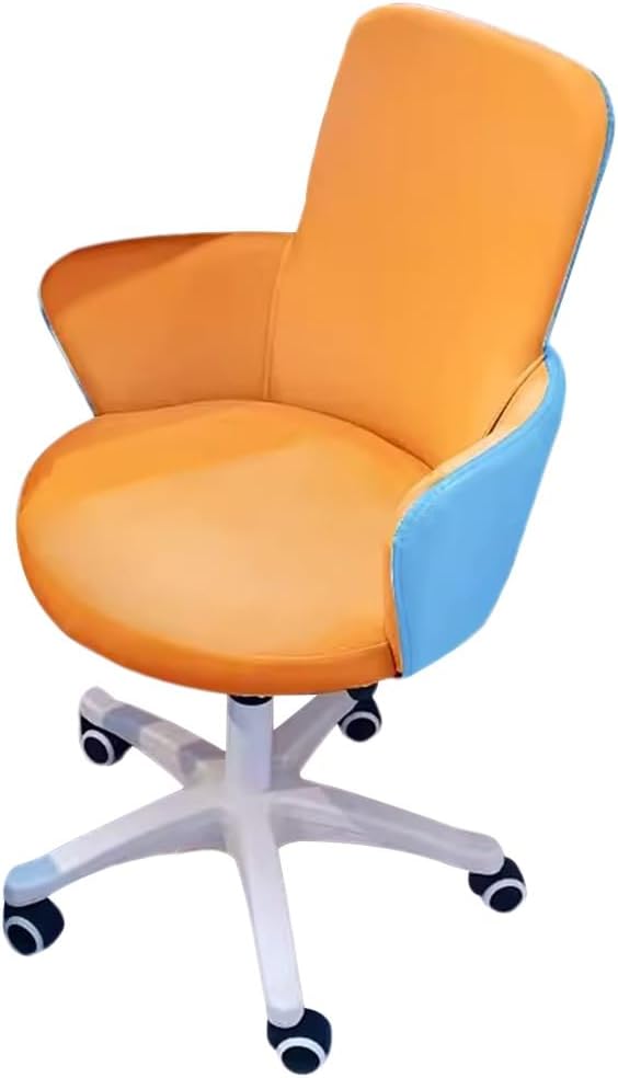 Gaming Chair Bedroom Accent Chairs Cute Computer Desk Chair Swivel Home Office Desk Chairs Liftable Kitchen Chairs Study Backrest Reading Desk Chair for Living Room Bedroom (Color : Orange)