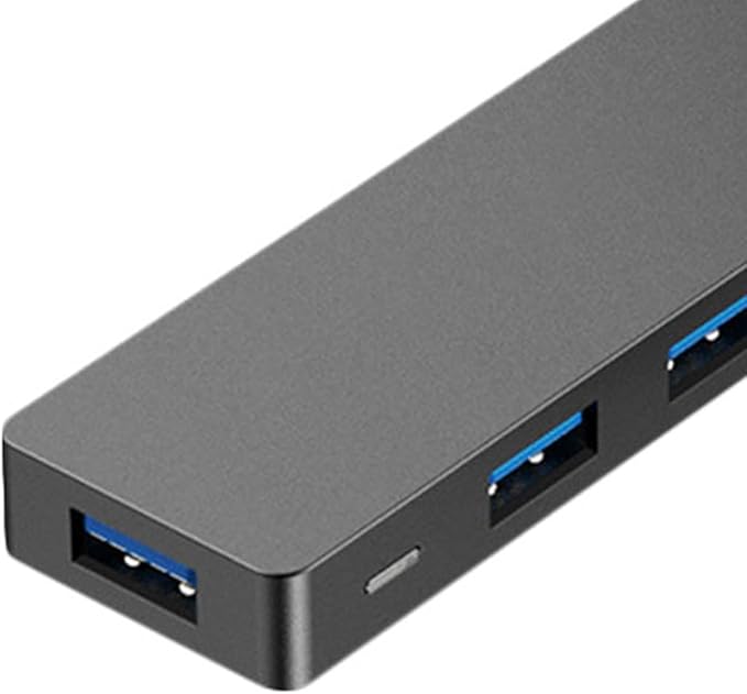 USB Hub Ports High-Speed Data Splitter with Auxiliary Power Input Cable for Accessories Supports Dual SSD Compatible with Mouse Keyboard for Desktop Laptop