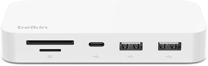 Belkin 6-in-1 USB-C Hub iMac 24 inch Docking Station with SD &amp microSD Card Reader Gigabit Ethernet 2 USB-A Ports and USB-C Port for Fast Data Transfers and Peripherals