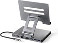 iPad USB C Hub Stand 9-in-1 Multiport Adapter for iPad Pro M4 M3 M2 13 12.9 11 Inch Docking Station Foldable with 4K60Hz HDMI RJ45 Gigabit Ethernet SD/TF Card Reader USB 3.0 3.5 mm Audio