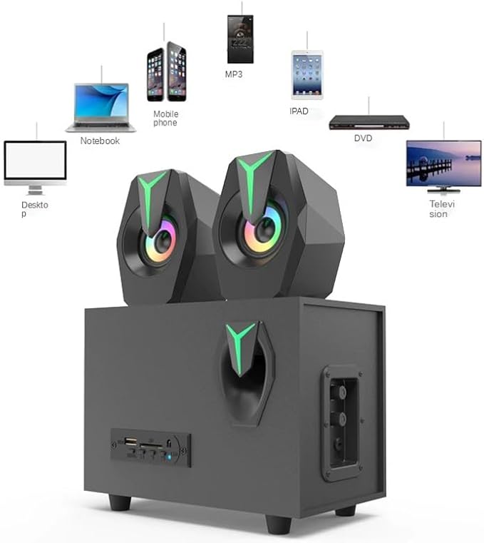 JSEIAJB Multimedia Overweight Subwoofer Mobile Phone Plug Card Speaker Active Laptop Speaker