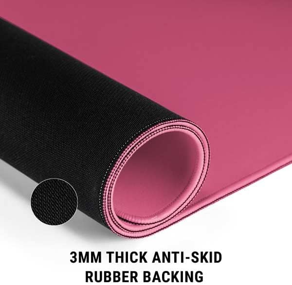 Skinit Large Gaming Mouse Pad - Bubble Gum Pink Design with Stitched Edges Waterproof Non-Slip Rubber Base Desk Mat for Keyboard &amp Mouse