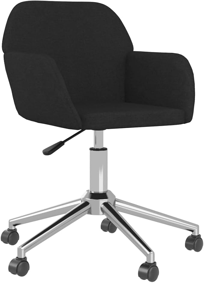 Silla de escritoriocomfortable chairdesk Chair no wheelsSwivel Office Chair Black FabricSuitable for Offices