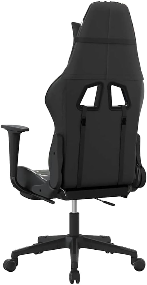 Ergonomic Gaming Chair with Footrest Adjustable Reclining Faux Leather for Office Desk Computer Room