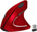 Ergonomic Mouse Vertical Wireless Mouse 2.4G Rechargeable Optical Vertical Mouse High Precision Optical Mouse Adjustable800/1200/1600 DPI 6 Buttons for Laptop etc RedSpecially for Right-handers