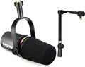 Shure MV7i Smart Microphone with Built-in Audio Interface and Deluxe Articulating Desktop Mic Boom Stand - Podcast Mic with 2 Channels XLR and 1/4 USB-C for Mac/PC/Phone and Advanced DSP Features