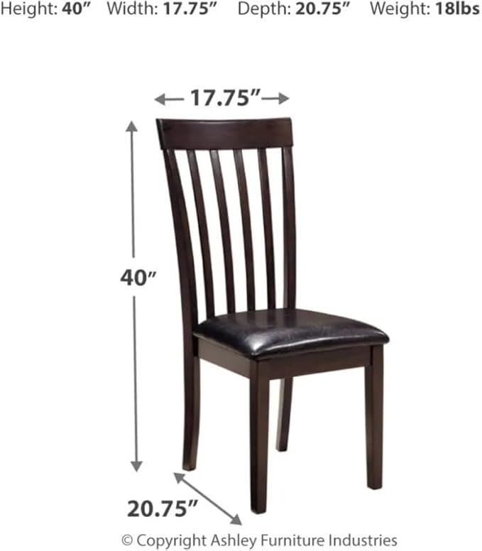 Adjustable Office Computer Chair with Armrest 1pcs Dark Brown Rake Backrest Design Wood Frame Dining Room Chair