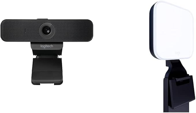 Logitech C925-E Webcam + Litra Glow Premium LED Streaming Light Bundle