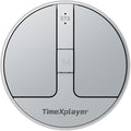 Stylish Mini Round Mouse with Pressure Sensing Reel Ultra Portable Wireless Mouse Connectivity: Wired 2.4G and Dual Bluetooth Rubber Case Included (BT1/BT2-Silver)