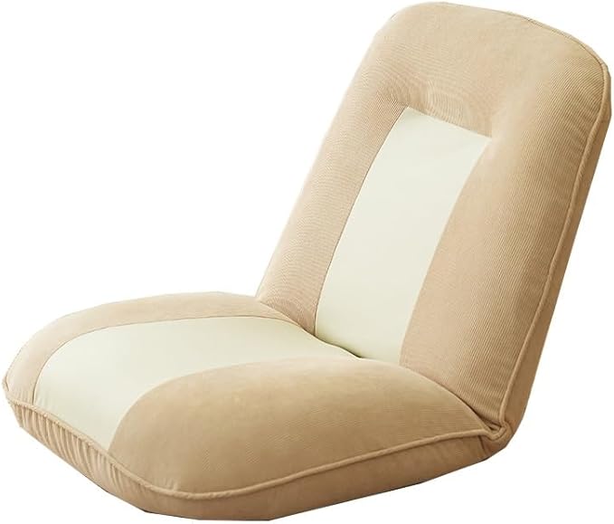 Floor Chairs for Adults Floor Gaming Chair with Back Support 5 Adjustable Position Sponge Padding Floor Seating Lounge for Reading Watching Tv Meditation(/Khaki)