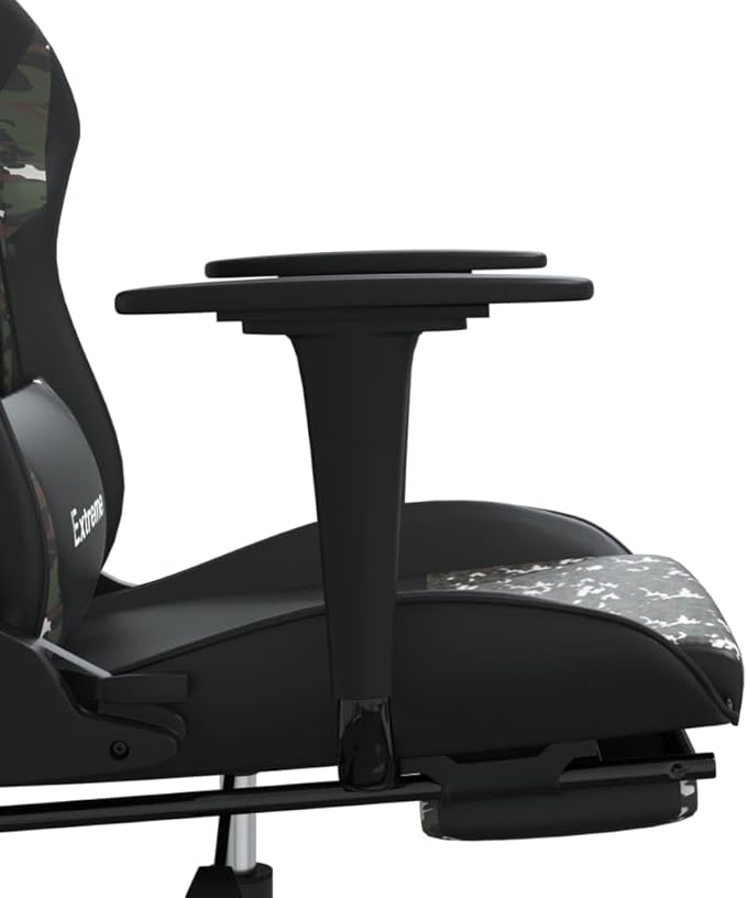 SKM Gaming Chair with Footrest Black and Camouflage Faux Leather (Weight-17KG)-3710