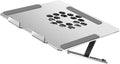 DOITOOL Aluminum Alloy Laptop Cooling Pad with Adjustable Height and Quiet Fan Ventilated Support Stand for Gaming and Office Use Silver Laptop Cooler Base